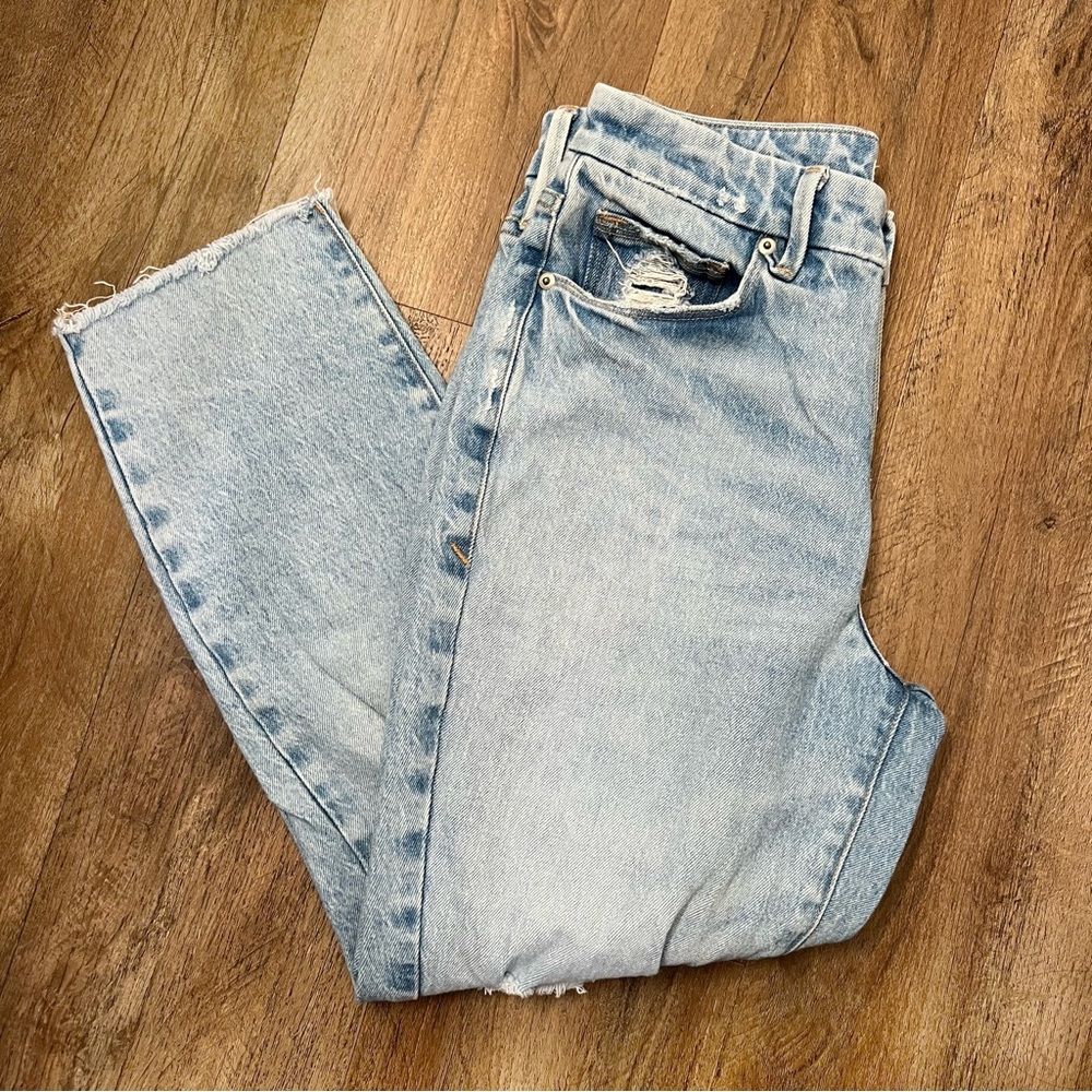 GOOD AMERICAN Good Girlfriend Distressed Jeans‎ In Blue 637 - Picture 5 of 11